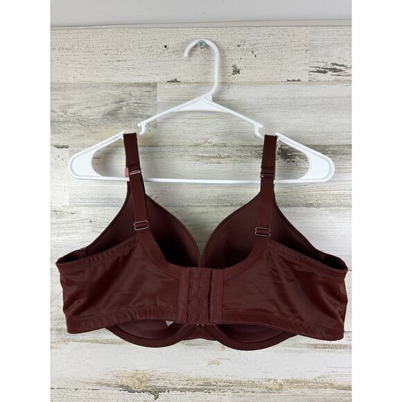 Cacique Women’s Plus 42DD Brown Boost Plunge Bra Underwire New - Picture 2 of 8